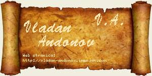 Vladan Andonov vizit kartica